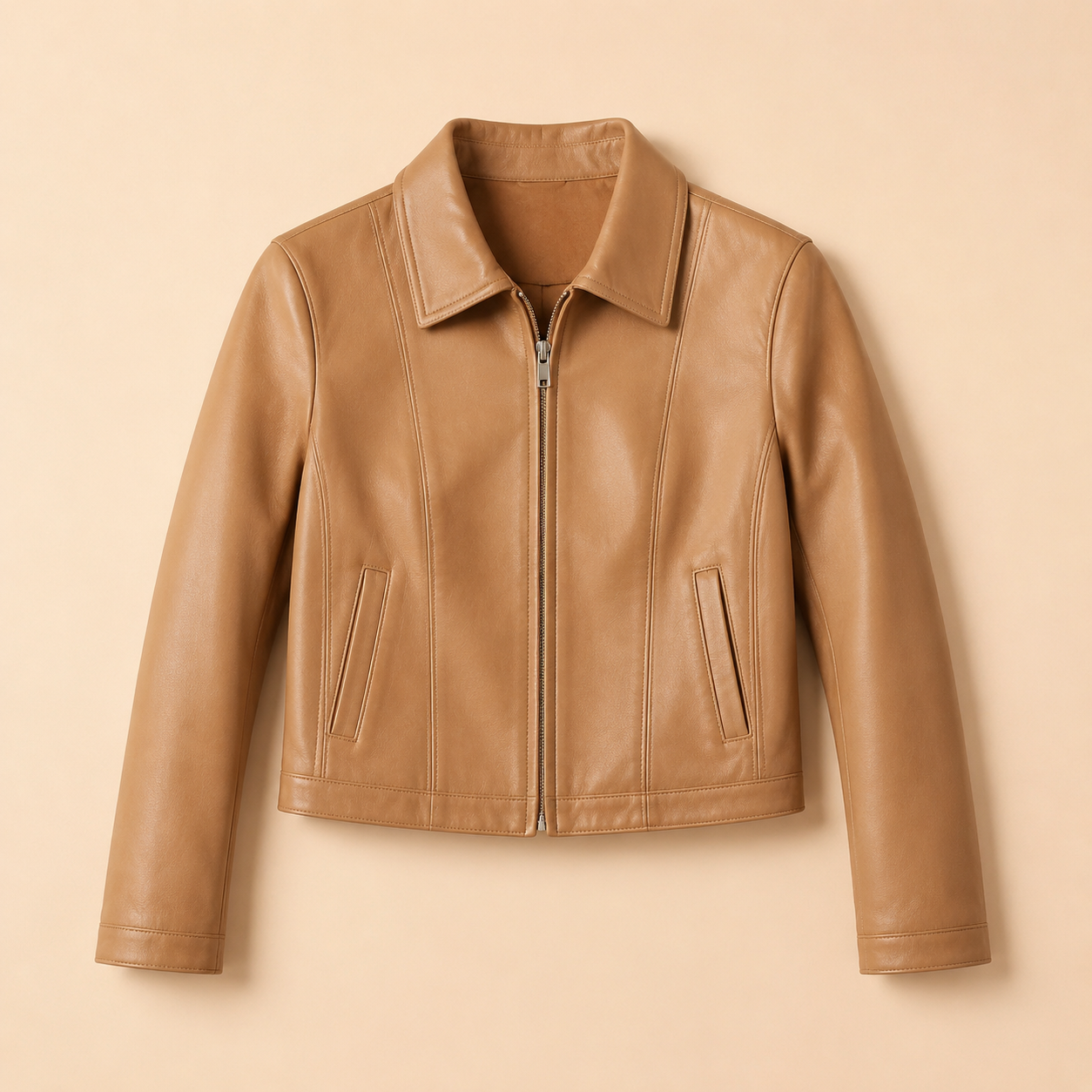 Veste en cuir courte Femme